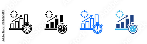 Performance Focus icon set multiple style collection