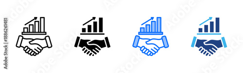 Stakeholder Interest icon set multiple style collection