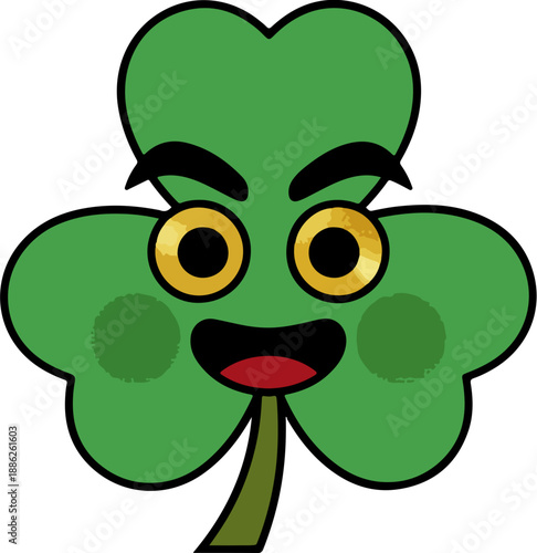 Happy Shamrock Cartoon Character