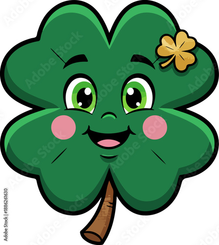 Happy Shamrock Cartoon Mascot