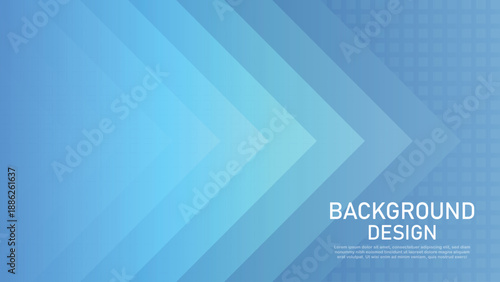 Blue abstract arrow background with layered geometric shapes