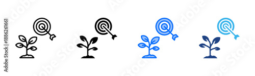 Foto Purposeful Growth icon set multiple style collection
