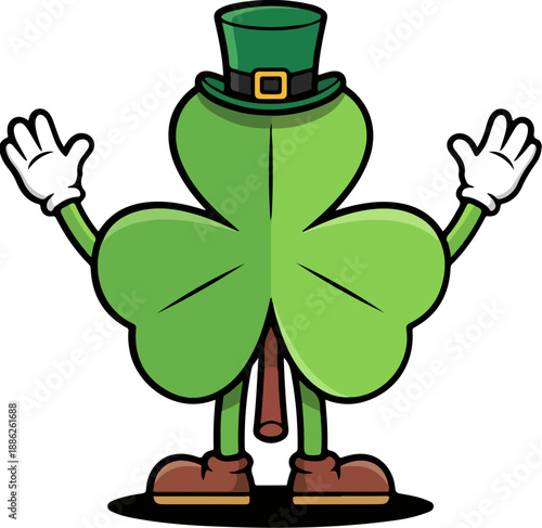 Cartoon Shamrock Mascot Character