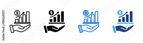 Financial Responsibility icon set multiple style collection