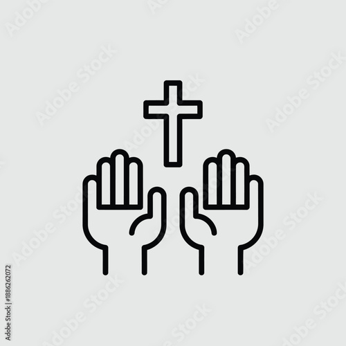 Prayer hands with cross symbolizing faith and spirituality