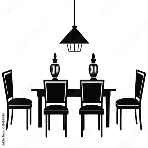 dining room vector  on white background