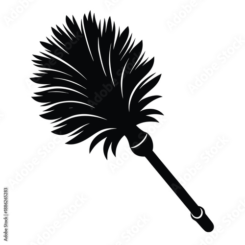 feather duster vector icon on white background