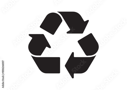Recycling City Icon, Editable Solid Vector Illustration