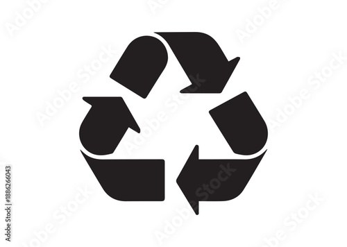 Recycling City Icon, Editable Solid Vector Illustration