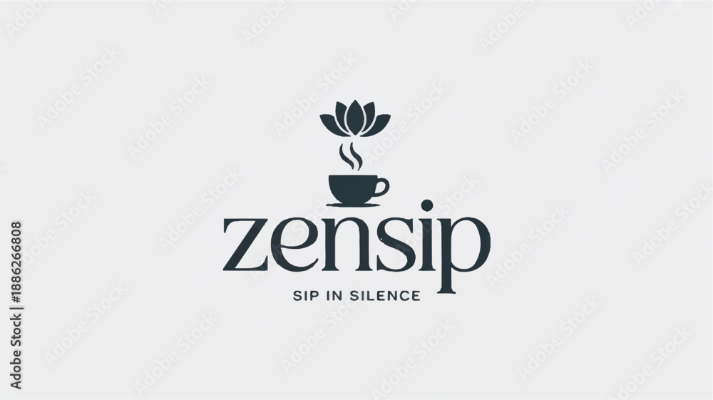 Fototapeta premium Zen Style Minimal Vector Logo - Peaceful Abstract Design