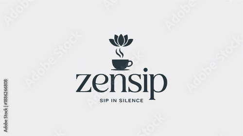 Zen Style Minimal Vector Logo - Peaceful Abstract Design