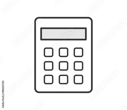シンプルな電卓のアイコンイラスト　ベクター