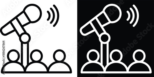 announcement Two-tone version in black and white background