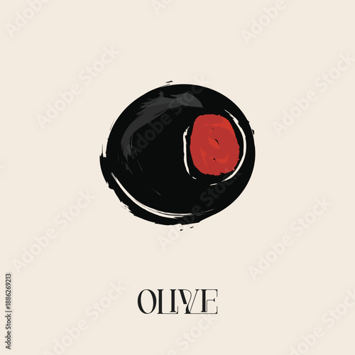 Modern Abstract Olive Fruit Geometric Art Print