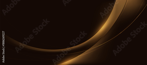 Luxury gold black curve background, abstract elegant background vector for branding presentation