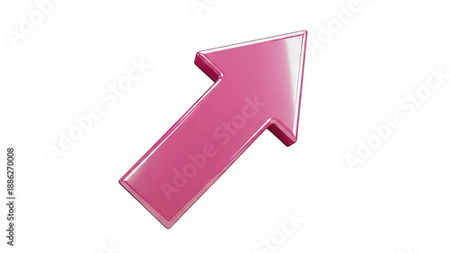 3D Pink Arrow Pointing Upwards