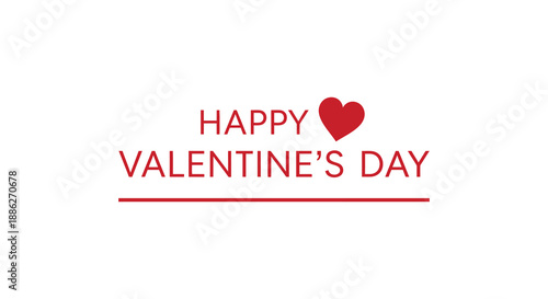 The image displays a simple valentine s day greeting with the words happy valentine s day and a red heart icon
