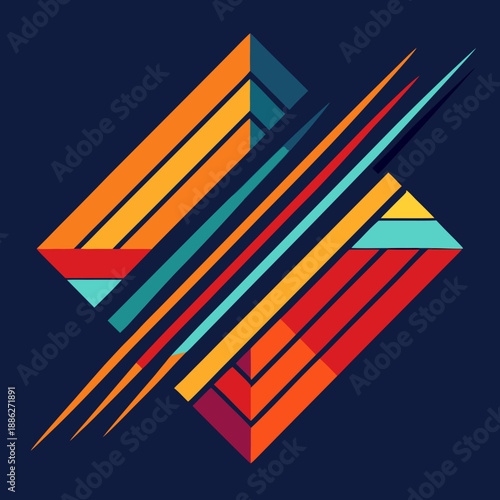 Dynamic diagonal shapes abstract vector