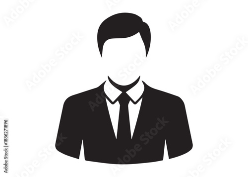 Office Worker Icon, Editable Solid Vector Illustration