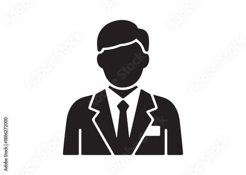 Office Worker Icon, Editable Solid Vector Illustration