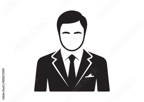 Office Worker Icon, Editable Solid Vector Illustration