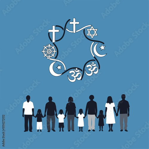 vector illustration of religious tolerance