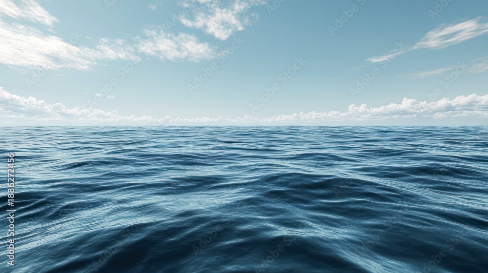 Obraz premium Calm Ocean Waves on a Cloudy Day.