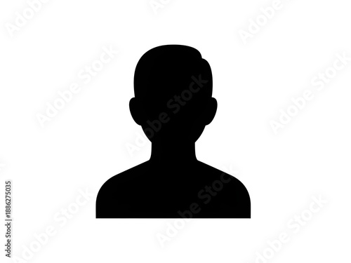 User profile icon in black style for communication and user interface design. Perfect for account, profile, and identity usage.