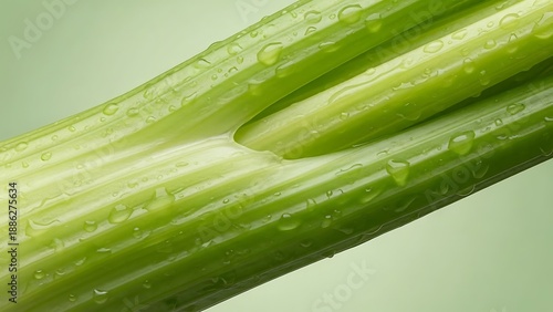Crisp celery stalks with fresh water droplets, enhanced green hues