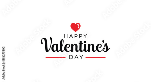 A simple valentine s day greeting card design featuring a red heart and elegant typography conveys affection high quality