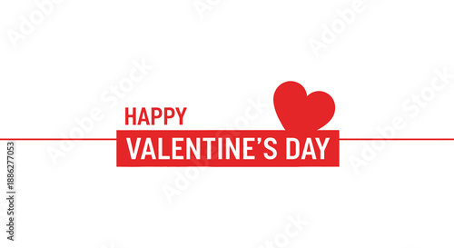 A minimalistic representation showcases a man presenting a red heart accompanied by a happy valentine s day message