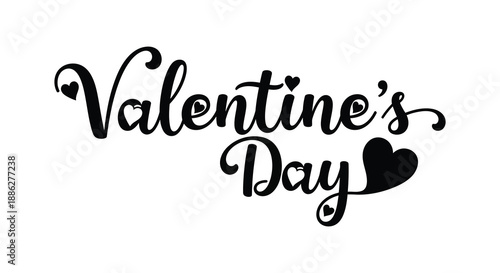 This image features elegant black lettering spelling out valentine s day with a heart detail simple and direct
