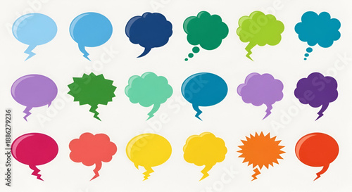 Creative Speech Bubble Toolkit – Colorful Grunge Talk Balloons with Pencil & Crayon Effects
