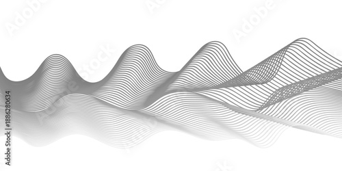 Abstract blue wavy lines create a digital vector pattern and motion texture, featuring a gradient light curve design for a modern wallpaper backdrop and artistic fabric illustration
