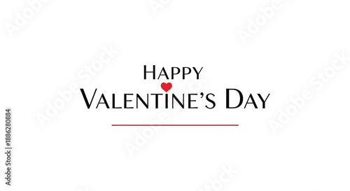 A simple valentine s day graphic displays the message happy valentine s day with a red heart and line