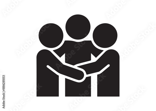 Teamwork Labor Icon, Editable Solid Vector Illustration