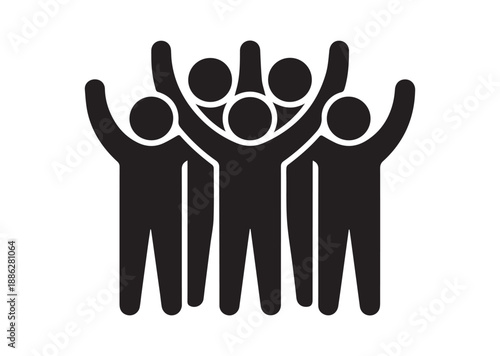 Teamwork Labor Icon, Editable Solid Vector Illustration