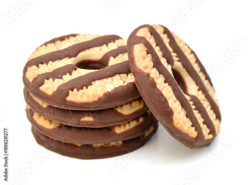 Chocolate cookie isolated on white background