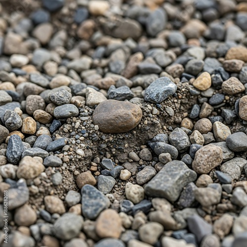 Close-up of Gravel and Small Rocks on the Ground.