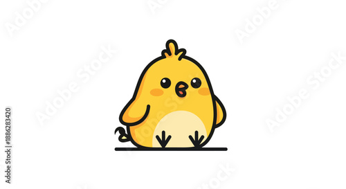 Cartoon chick isolated on white background