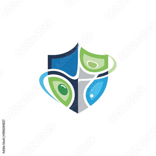 Abstract Shield Logo Design Elements Combined.