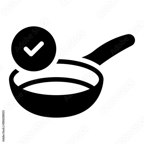 frying pan glyph icon