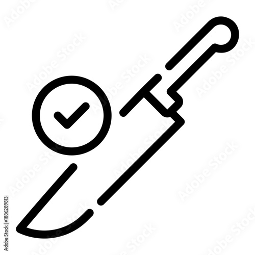 kitchen knife line icon