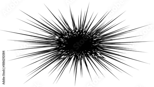 Dynamic burst vector illustration capturing energy and explosive motion graphic element design for