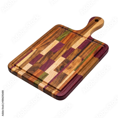 Wallpaper Mural Artistic Wooden Cutting Board With Multicolored Inlay and Handle Torontodigital.ca