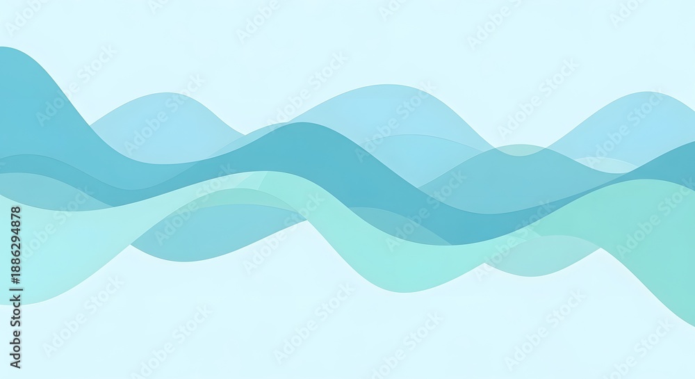 Fototapeta premium Abstract Blue and Green Wave Background with Flowing Water Concept