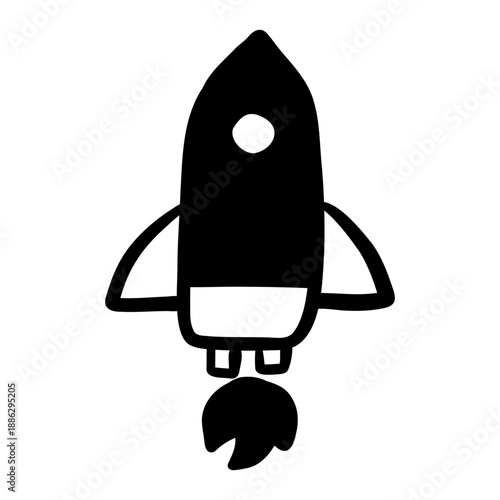Startup black hand drawn icon