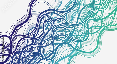 Dynamic digital network flow with vibrant gradient lines, illustrating abstract data connections and interconnected systems in a modern technological visualization
