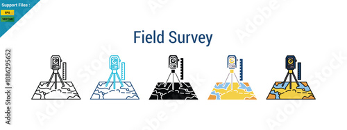 Field survey  icon, multi syle icon, vector. 