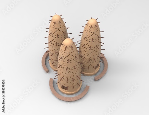 Traditional pigeon towers, also known as dovecotes, a distinctive architectural element found in many Middle Eastern and Islamic regions. These towers were historically built to provide shelter for pi